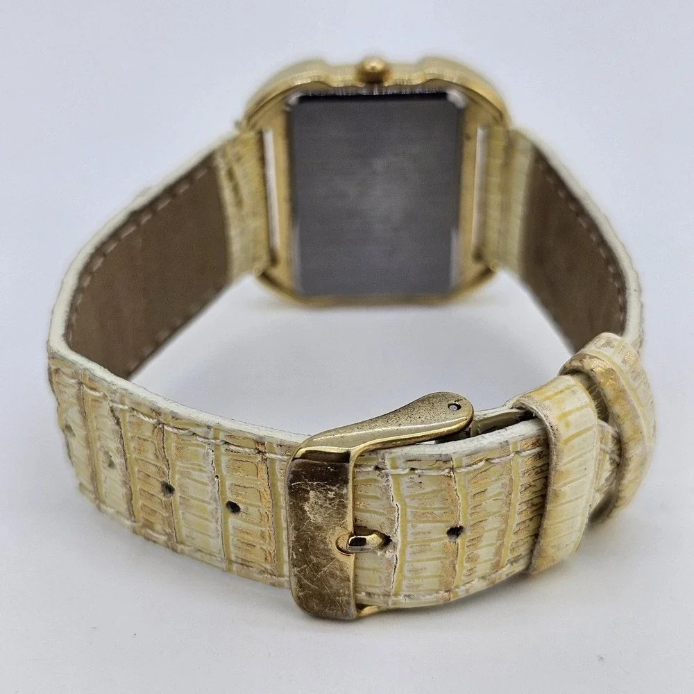 White House Black Market Women's Watch 34MM White Dial Leather Bands New Battery